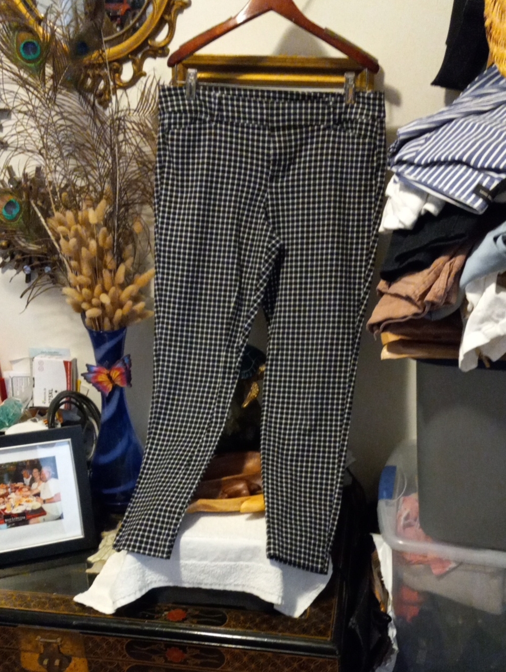 Old Navy Men's Black & White Check Slim Dress Pants